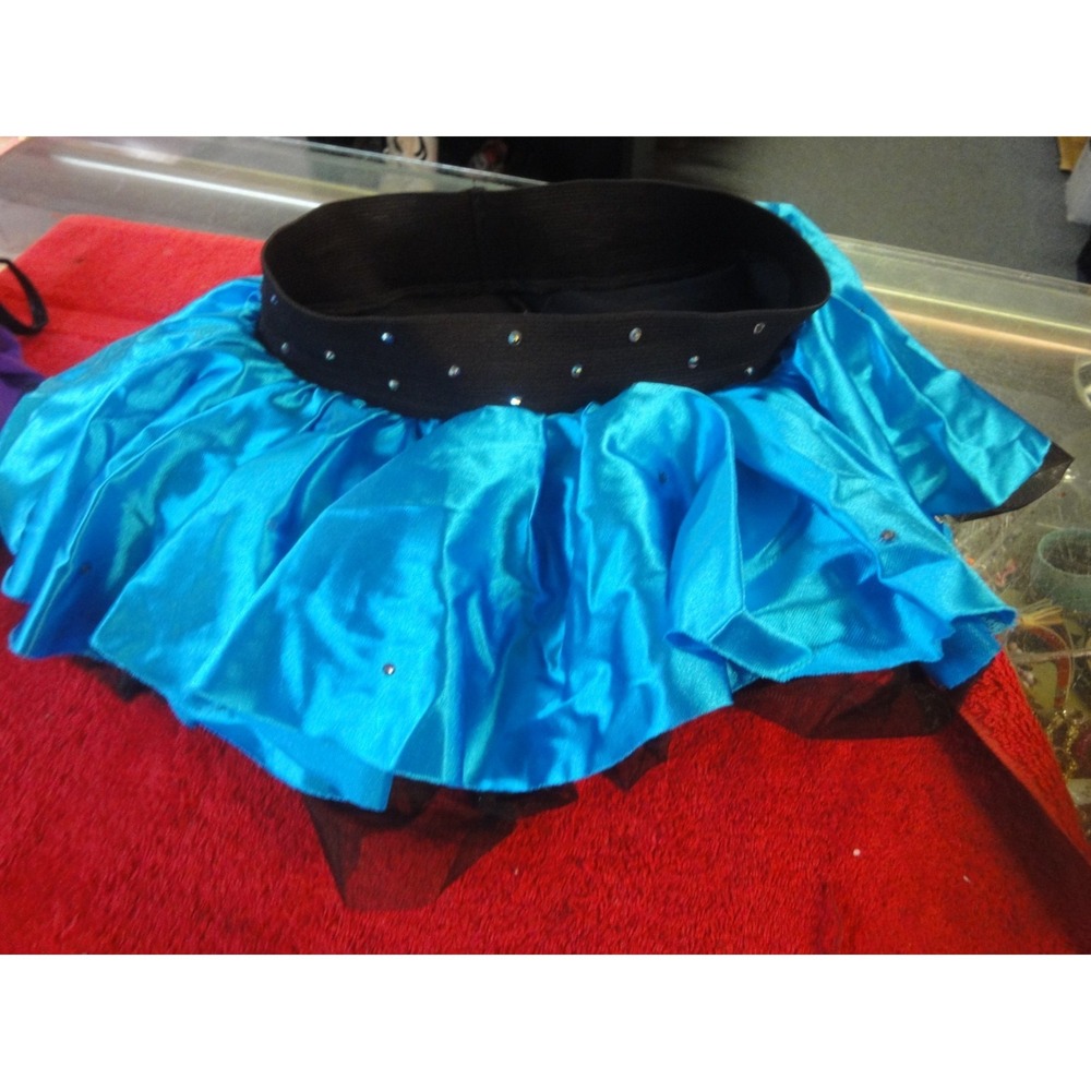 balera dance Pageant wear Costume skirt tutu girls Dress Up Blue black Sparkle